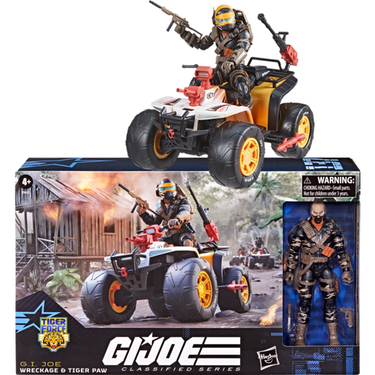 G.I. Joe - Tiger Force Wreckage & Tiger Paw ATV Classified Series 6" Scale Action Figure Vehicle Playset