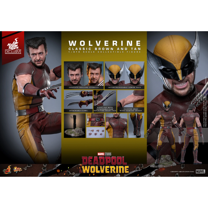 Deadpool & Wolverine (2024) - Wolverine (Classic Brown & Tan Suit) 1/6th Scale Hot Toys Action Figure (Hot Toys Exclusive)