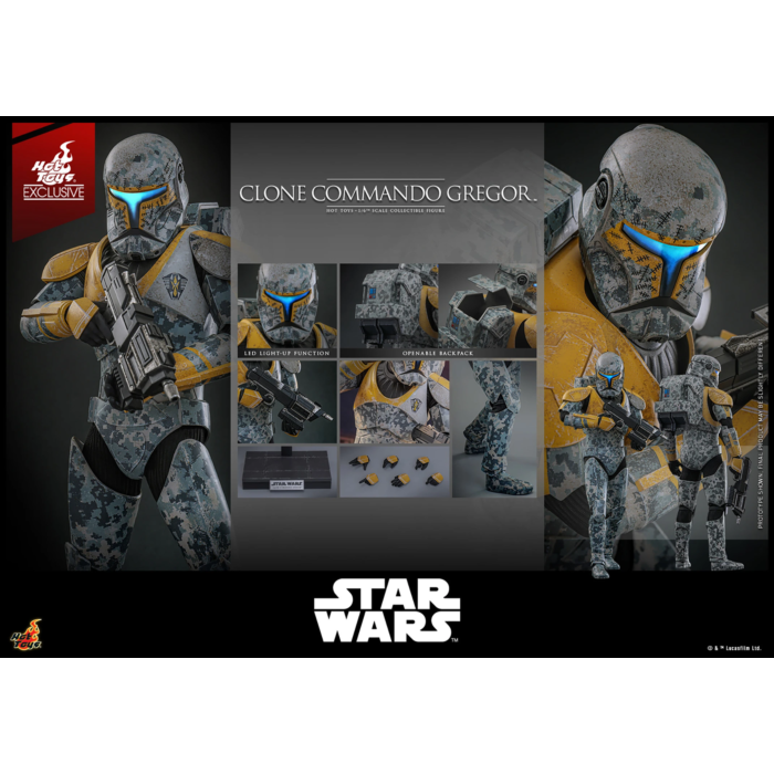Star Wars: The Clone Wars - Clone Commando Gregor 1/6th Scale Hot Toys Action Figure (Hot Toys Exclusive)