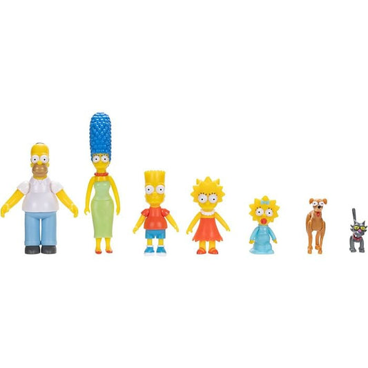 The Simpsons - Homer, Marge, Bart, Lisa, Maggie, Santa’s Little Helper, & Snowball II Simpsons Family 2.5" Scale Action Figure 7-Pack