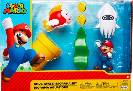 Super Mario - Underwater Diorama World of Nintendo 2.5” Scale Mini Figure Playset