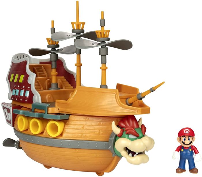 Super Mario - Bowser's Airship World of Nintendo Deluxe 15” Action Figure Playset