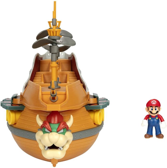 Super Mario - Bowser's Airship World of Nintendo Deluxe 15” Action Figure Playset