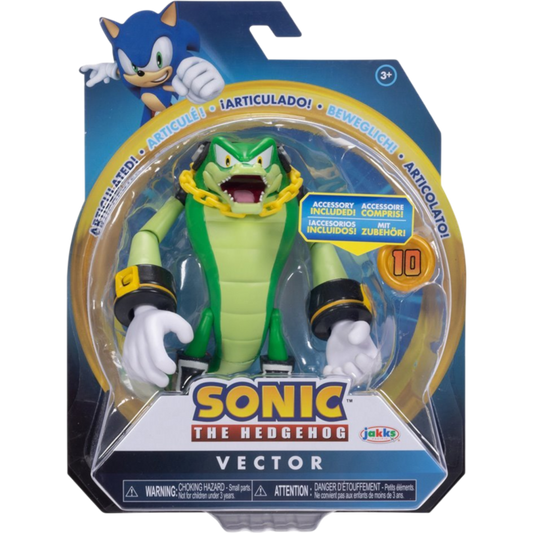 Sonic the Hedgehog - Vector with Super RIng 4" Scale Action Figure (Wave 18)
