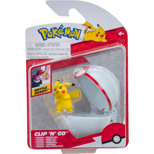 Pokemon - Pikachu with Premier Ball Clip 'N' Go Figure Set