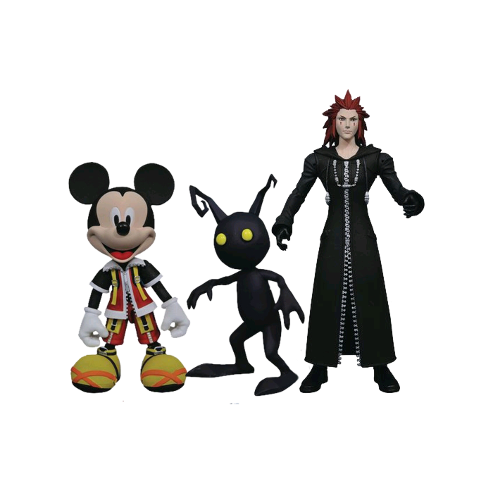 Kingdom Hearts - Mickey Mouse, Axel and Shadow 7” Action Figure 3-Pack (Series 1)