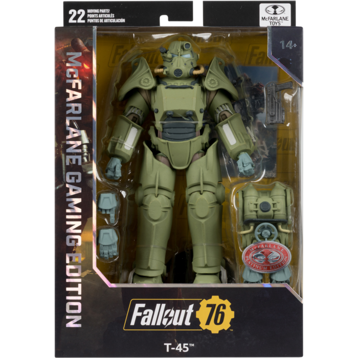 Fallout 76 - T-45 Military Armor McFarlane Gaming Edition Red Platinum Edition 7" Scale Action Figure