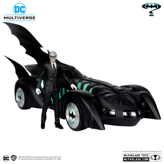 Batman Forever (1995) - Alfred Pennyworth & Batmobile DC Multiverse Gold Label 7" Scale Action Figure Vehicle 2-Pack