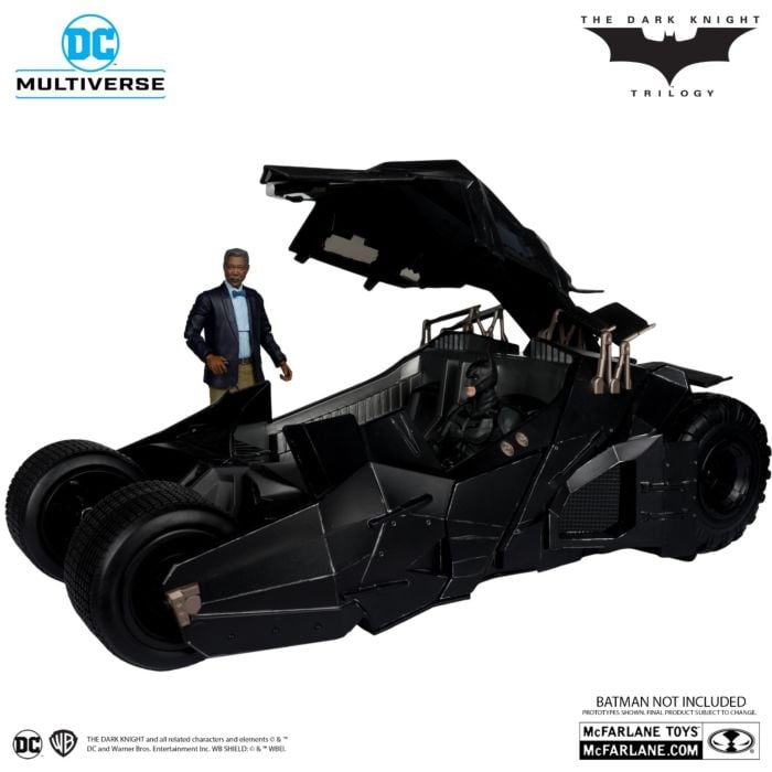 The Dark Knight (2008) - Lucius Fox & Tumbler Batmobile DC Multiverse Gold Label 7" Scale Action Figure Vehicle 2-Pack