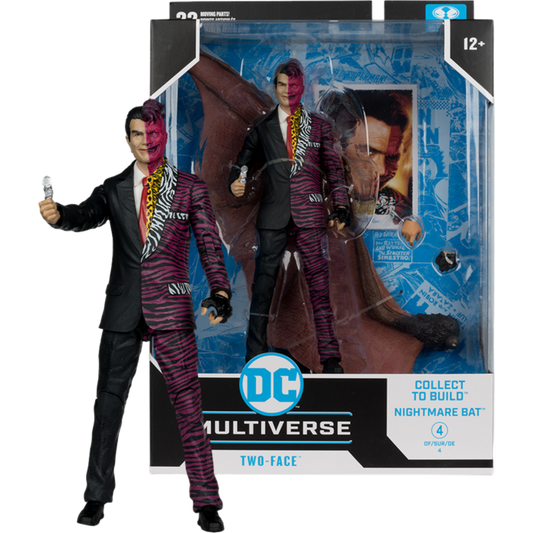 Batman Forever (1995) - Two-Face DC Multiverse 7" Scale Action Figure (Nightmare Bat Build-A-Figure)