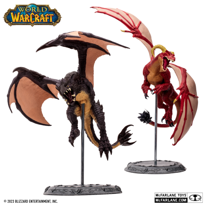 World of Warcraft - Red Highland Drake & Black Proto-Drake 1/12 Scale Posed Figure 2-Pack