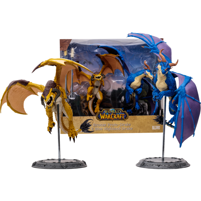 World of Warcraft - Bronze Proto-Drake & Blue Highland Drake 1/12 Scale Posed Figure 2-Pack