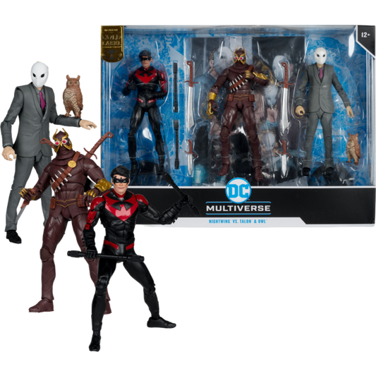 Batman - Nightwing vs. Talon & Owl (Batman: The Court of Owls) DC Multiverse Gold Label 7" Scale Action Figure 3-Pack