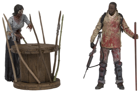 The Walking Dead - TV Series - Morgan with Impaled Walker & Spike Trap 5” Action Figure