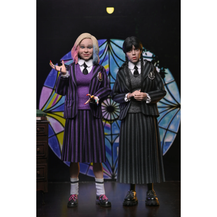 Wednesday (2022) - Wednesday Addams & Enid (Nevermore Uniform) Clothed 8” Action Figure 2-Pack