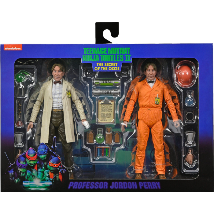 Teenage Mutant Ninja Turtles II: The Secret of the Ooze (1991) - Professor Jordan Perry 7" Scale Action Figure 2-Pack