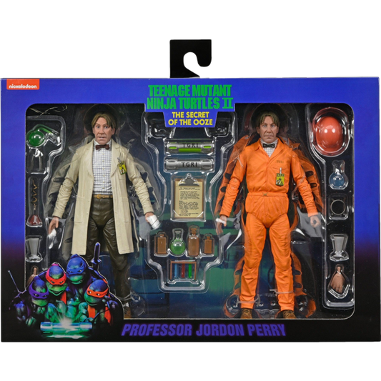 Teenage Mutant Ninja Turtles II: The Secret of the Ooze (1991) - Professor Jordan Perry 7" Scale Action Figure 2-Pack