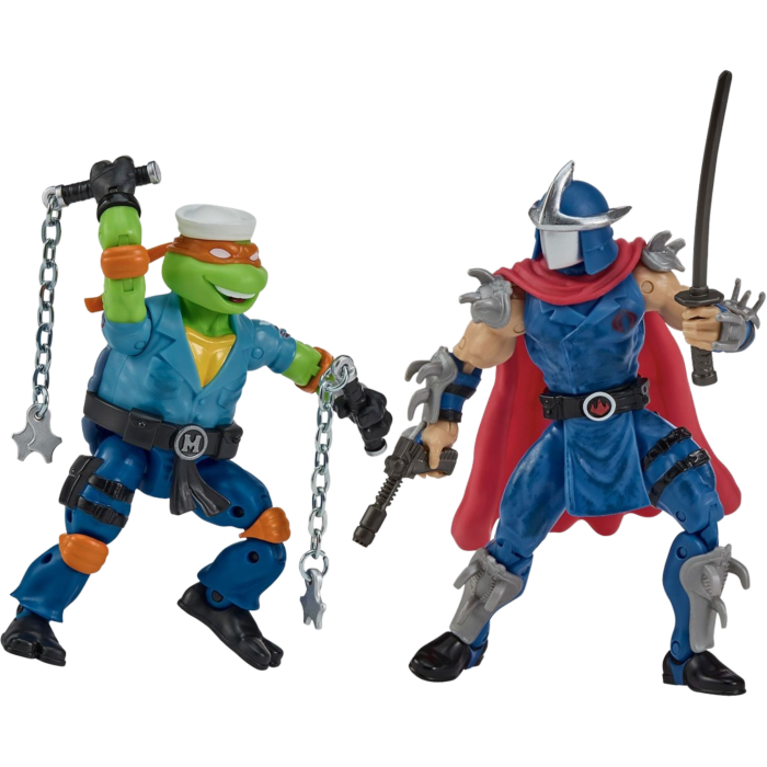 Teenage Mutant Ninja Turtles x G.I. Joe - Michelangelo as Shipwreck vs. Shredder as Cobra Commander 4.5" Scale Action Figure 2-Pack