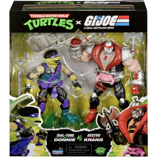 Teenage Mutant Ninja Turtles x G.I. Joe - Donatello as Dial-Tone vs. Krang as Destro 4.5" Scale Action Figure 2-Pack