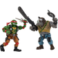 Teenage Mutant Ninja Turtles x G.I. Joe - Raphael as Roadblock vs. Rocksteady as Buzzer 4.5" Scale Action Figure 2-Pack