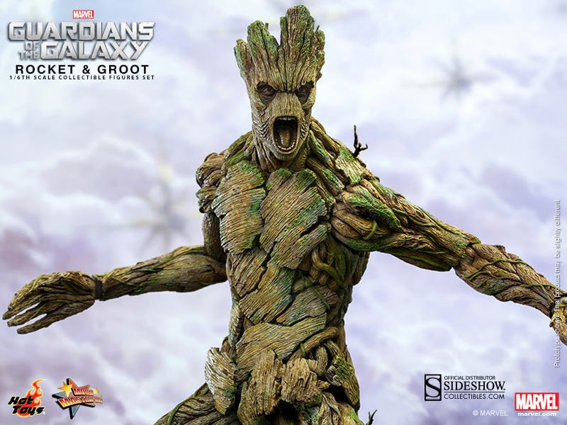 Hot Toys Mms254 1/6 Guardians Of The Galaxy Rocket And Groot Action Figure
