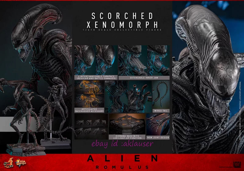 Hot Toys MMS784 Alien: Romulus - Scorched Xenomorph 1/6th Scale Collectible Figure
