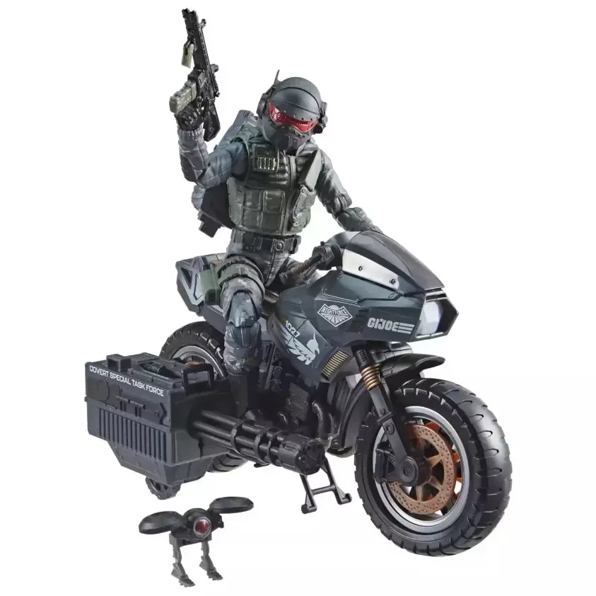 G.I. Joe Classified Series #127, Night Force Jason Shockwave Faria & Night Pursuit Cycle, 6” Action Figure, Exclusive