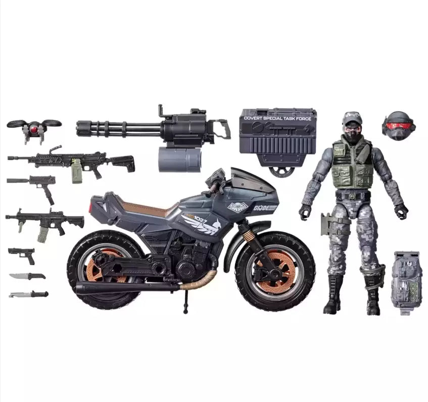 G.I. Joe Classified Series #127, Night Force Jason Shockwave Faria & Night Pursuit Cycle, 6” Action Figure, Exclusive