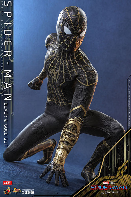 Spider-Man in Black & Gold Suit 1/6th Scale Hot Toys Action Figure