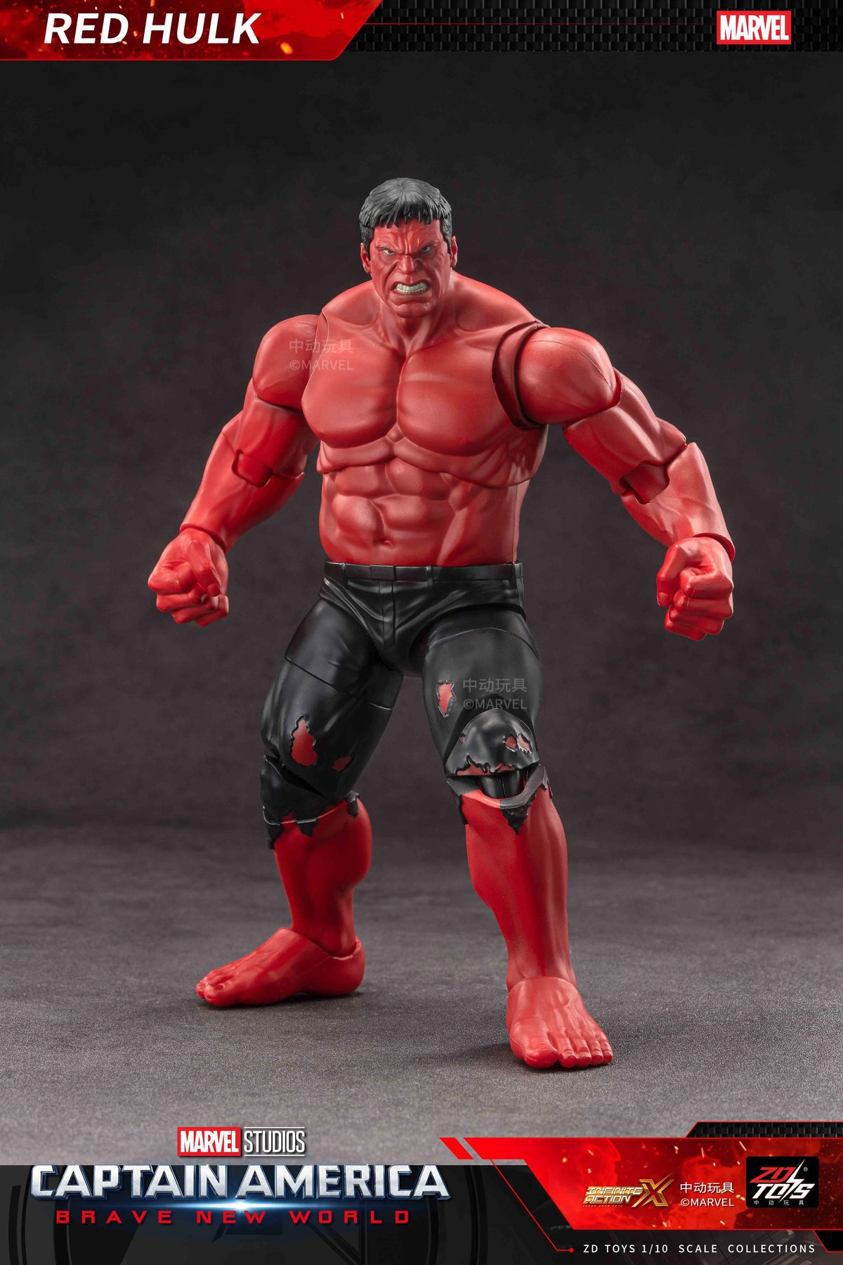 ZD Toys Captain America Brave New World Red Hulk 1/10 Scale Action Figure