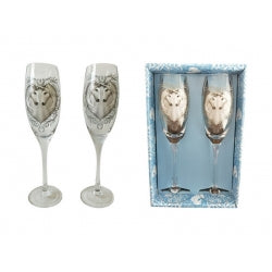 UNICORN HEART CHAMPAGNE GLASSES SET (ANNE STOKES)