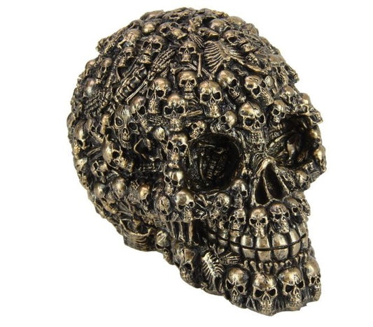 13cm Antique Gold Skull