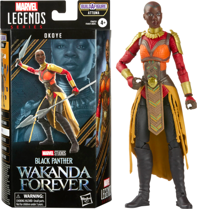 Black Panther 2: Wakanda Forever - Okoye Marvel Legends 6” Scale Action Figure (Attuma Build-A-Figure)