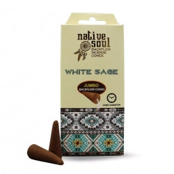 NATIVE SOUL WHITE SAGE BACKFLOW CONES (JUMBO)