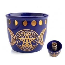 Pentacle of life design smudge bowl