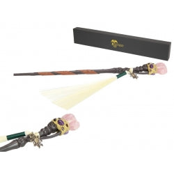 Magical wand with rose quartz & amethyst in gift box