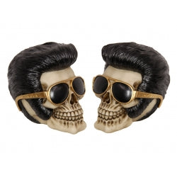 SKULL ELVIS WITH GOLD GLASSES