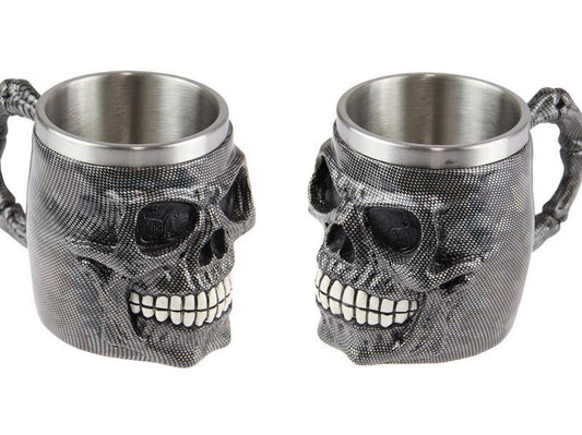 11cm Black Shimmer Skull Mug