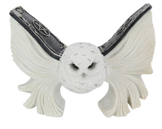 21cm Mystical Flying White Owl with Spell Book Wings