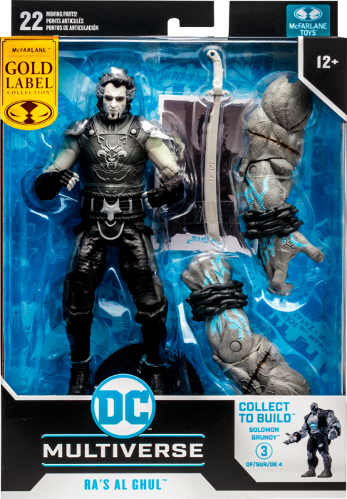 Batman: Arkham City - Ra's Al Ghul (Black & White Variant) DC Multiverse Gold Label 7” Scale Action Figure (Solomon Grundy Build-A-Figure)